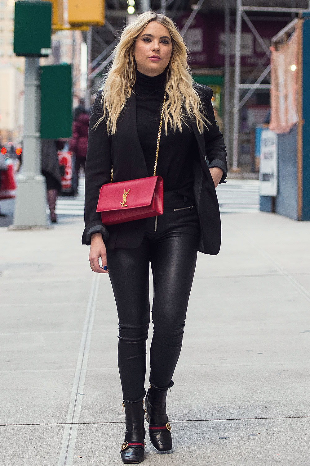 Ashley Benson out in NYC - Leather Celebrities