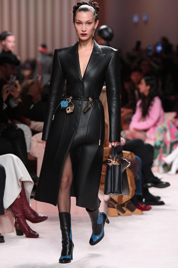 Bella Hadid walks the runway at Fendi fashion show