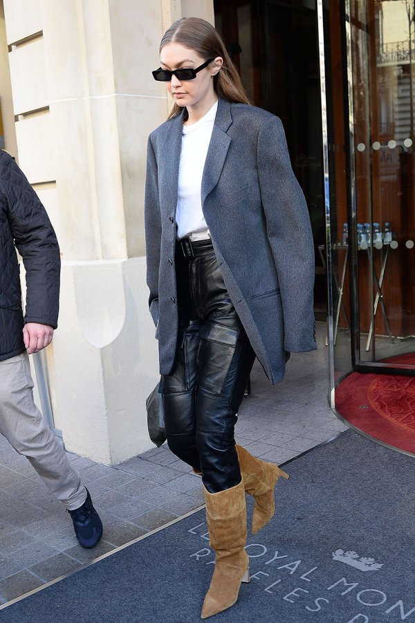 Gigi Hadid seen leaving the Royal Monceau hotel