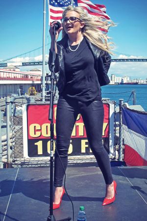 Jamie Lynn Spears performs at a concert on USS Iowa San Pedro