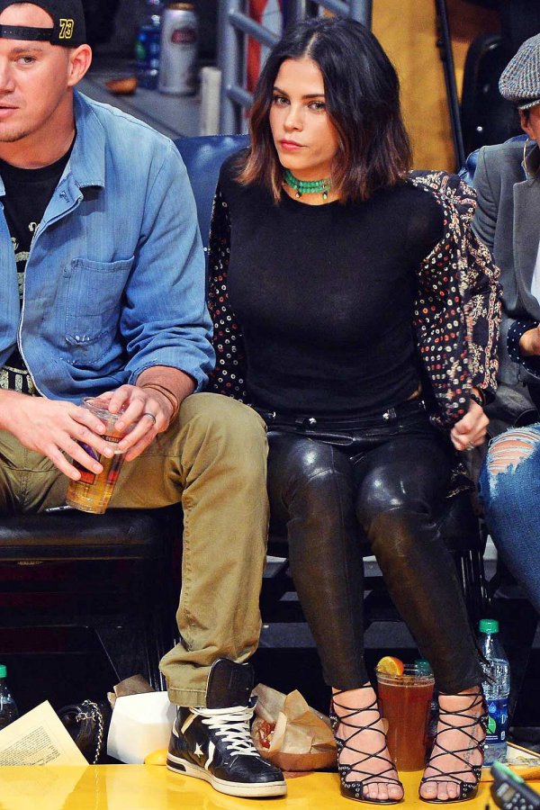 Jenna Dewan at the Staples Center to watch the Lakers