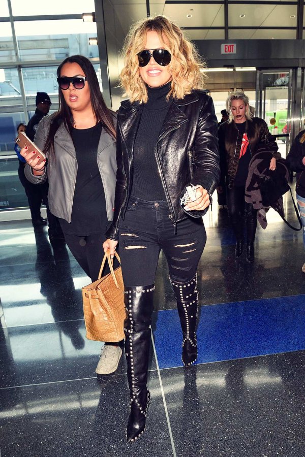 Khloe Kardashian at JFK airport in NYC