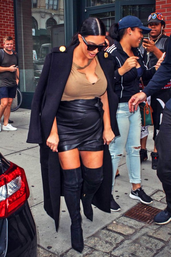 Kim Kardashian arrives at an office Building in New York