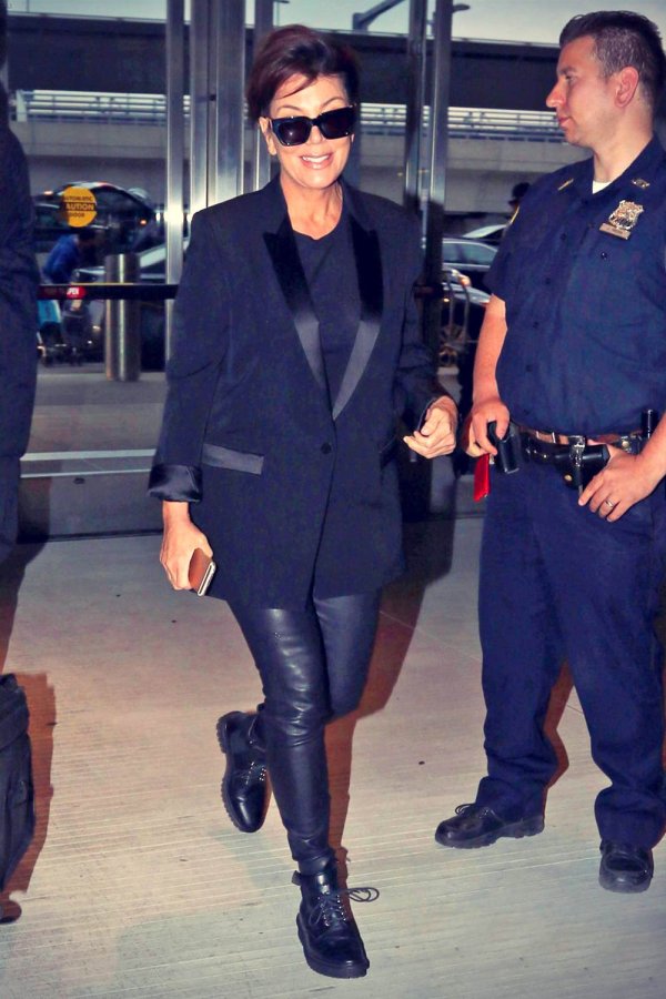 Kris Jenner arrives at JFK Airport for her departing flight