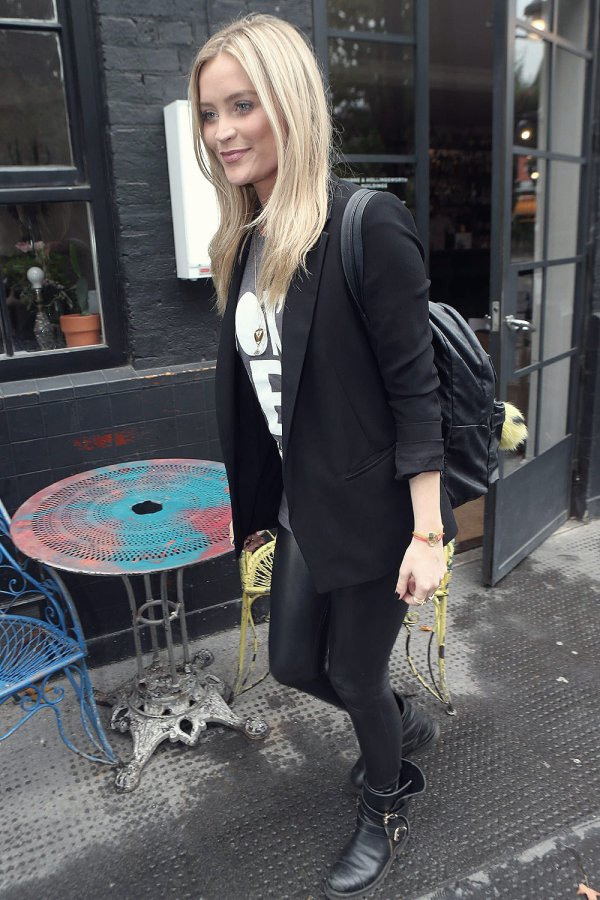 Laura Whitmore arrives at Bourne and Hollingsworth Buildings