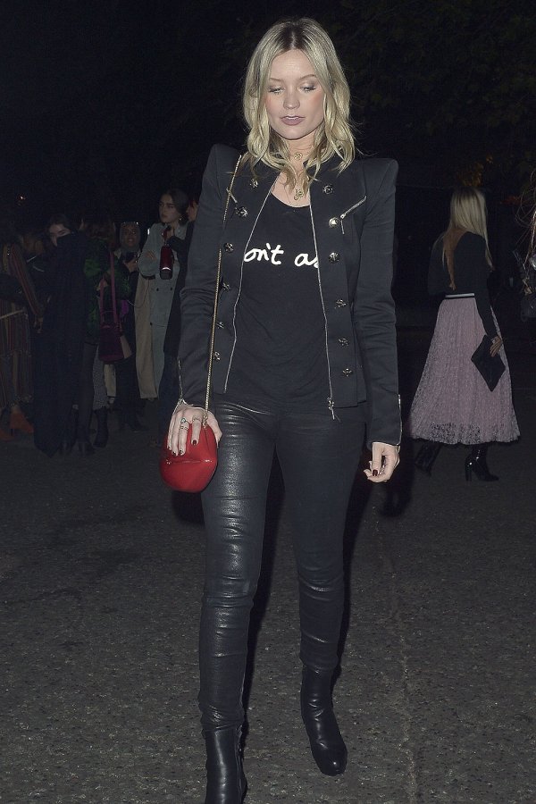 Laura Whitmore attends Julien Macdonald show