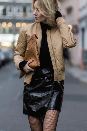 Lisa Hahnbueck Leather Mini Skirt - Leather Celebrities