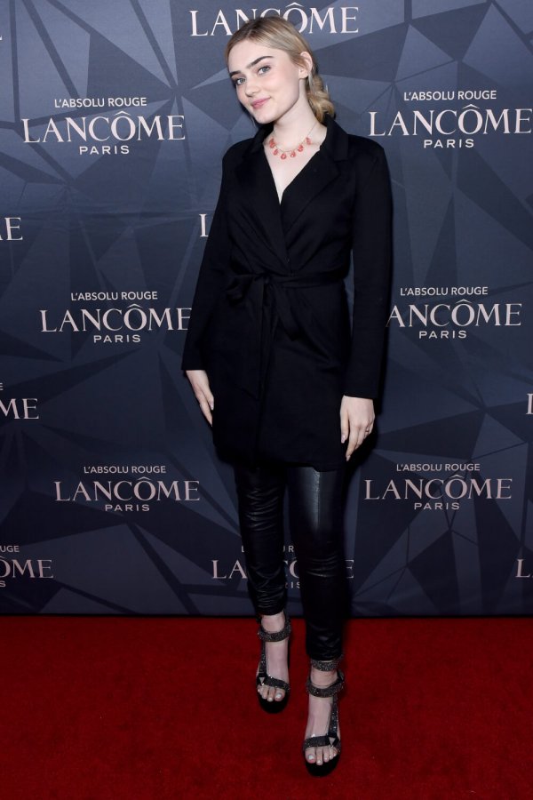 Meg Donnelly attends Lancome x Vogue L’Absolu Ruby Holiday Event