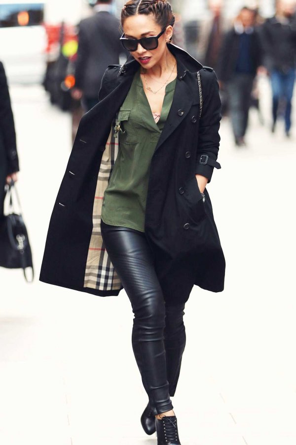 Myleene Klass arriving at Global Radio