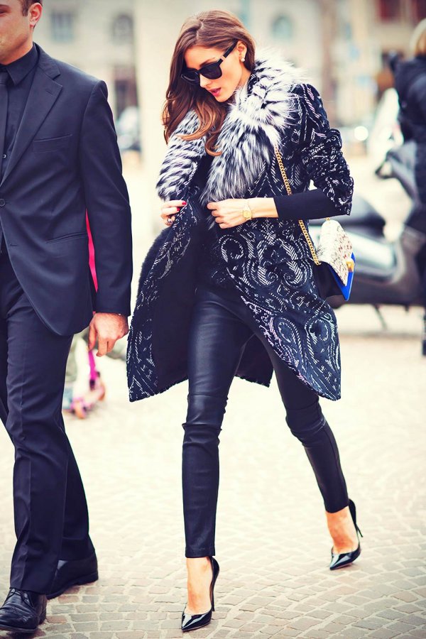 Olivia Palermo attends the Roberto Cavalli fashion