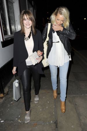 Paula Lane with Sacha Parkinson At Holly Quin-Ankrah’s leaving do at the OX Pub in Manchester