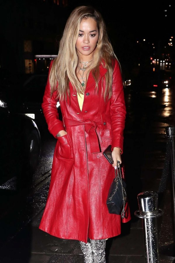 Rita Ora outside NOBU restarant