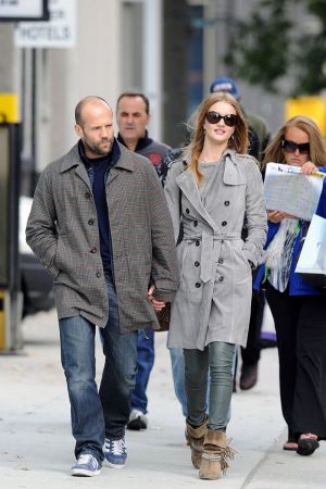 Rosie Huntington-Whiteley walking around after having lunch at the Tea and Sympathy Restaurant