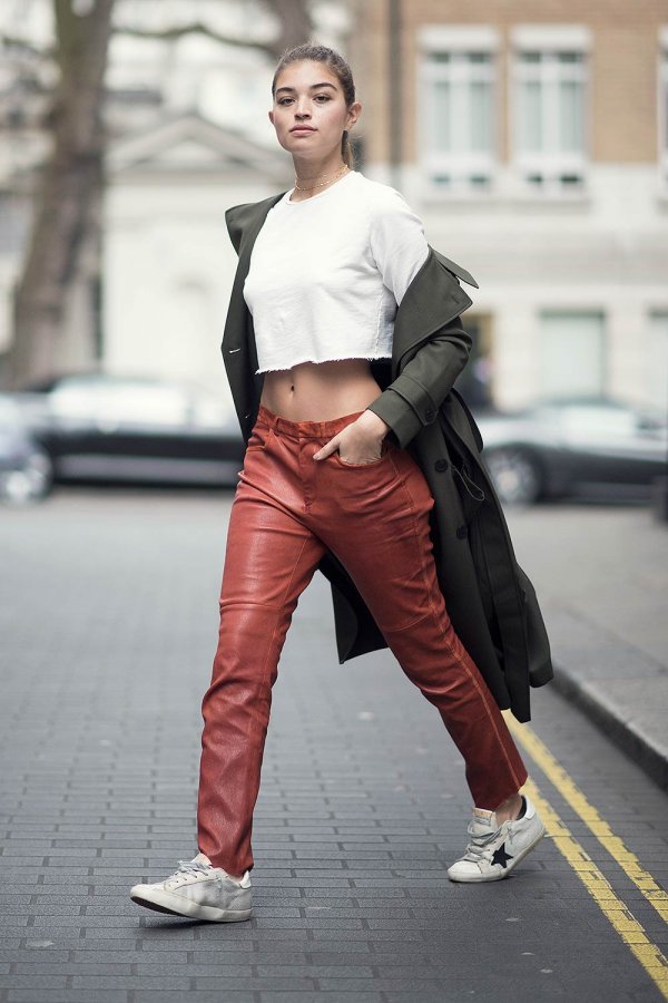 Sarah Harris street style in London