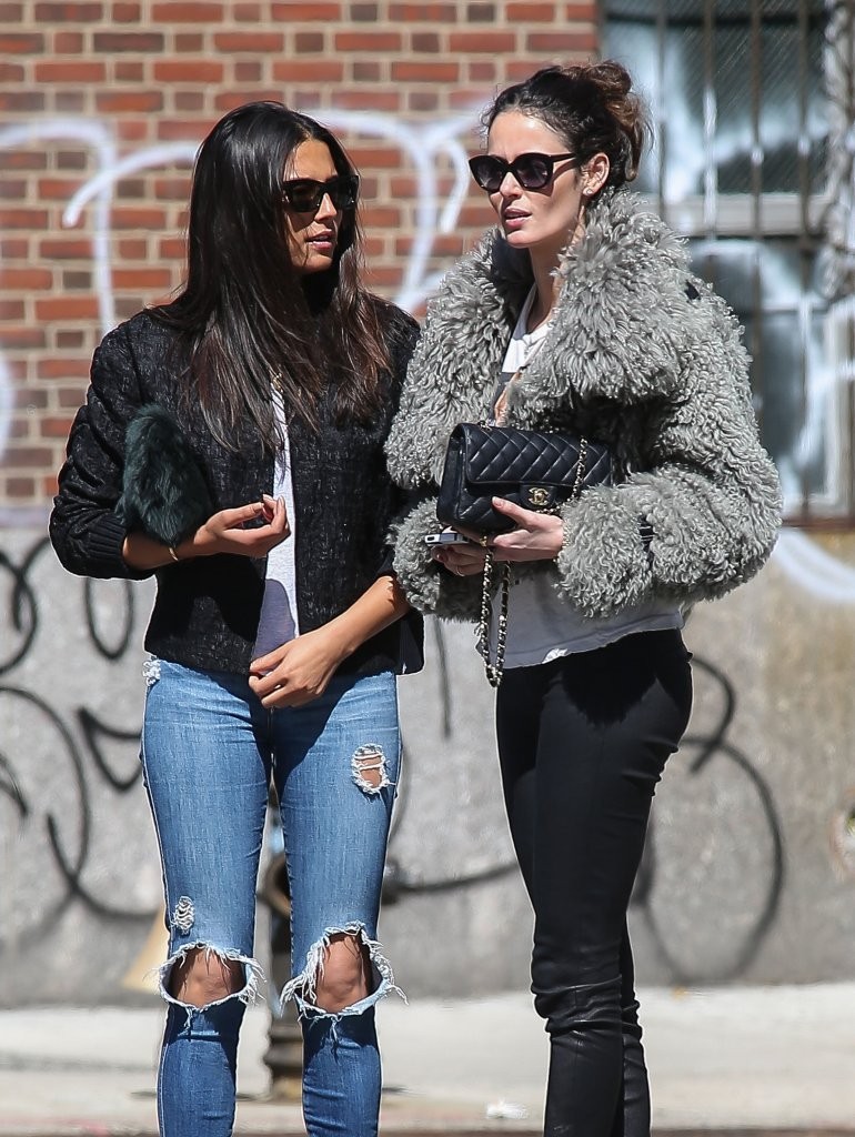 Nicole Trunfio out for a stroll with a friend in New York City