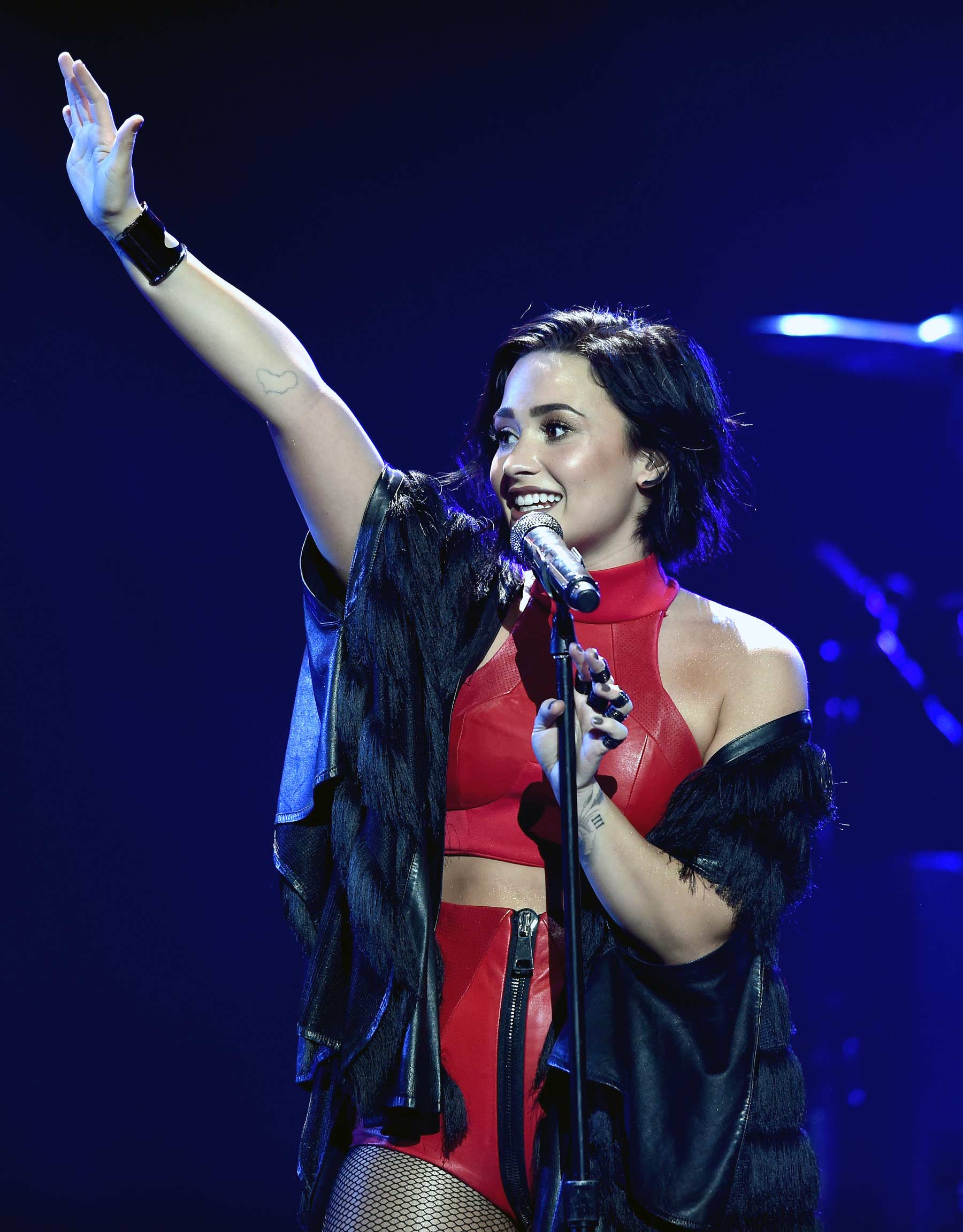 Demi Lovato performs at the iHeart Radio Jingle Ball