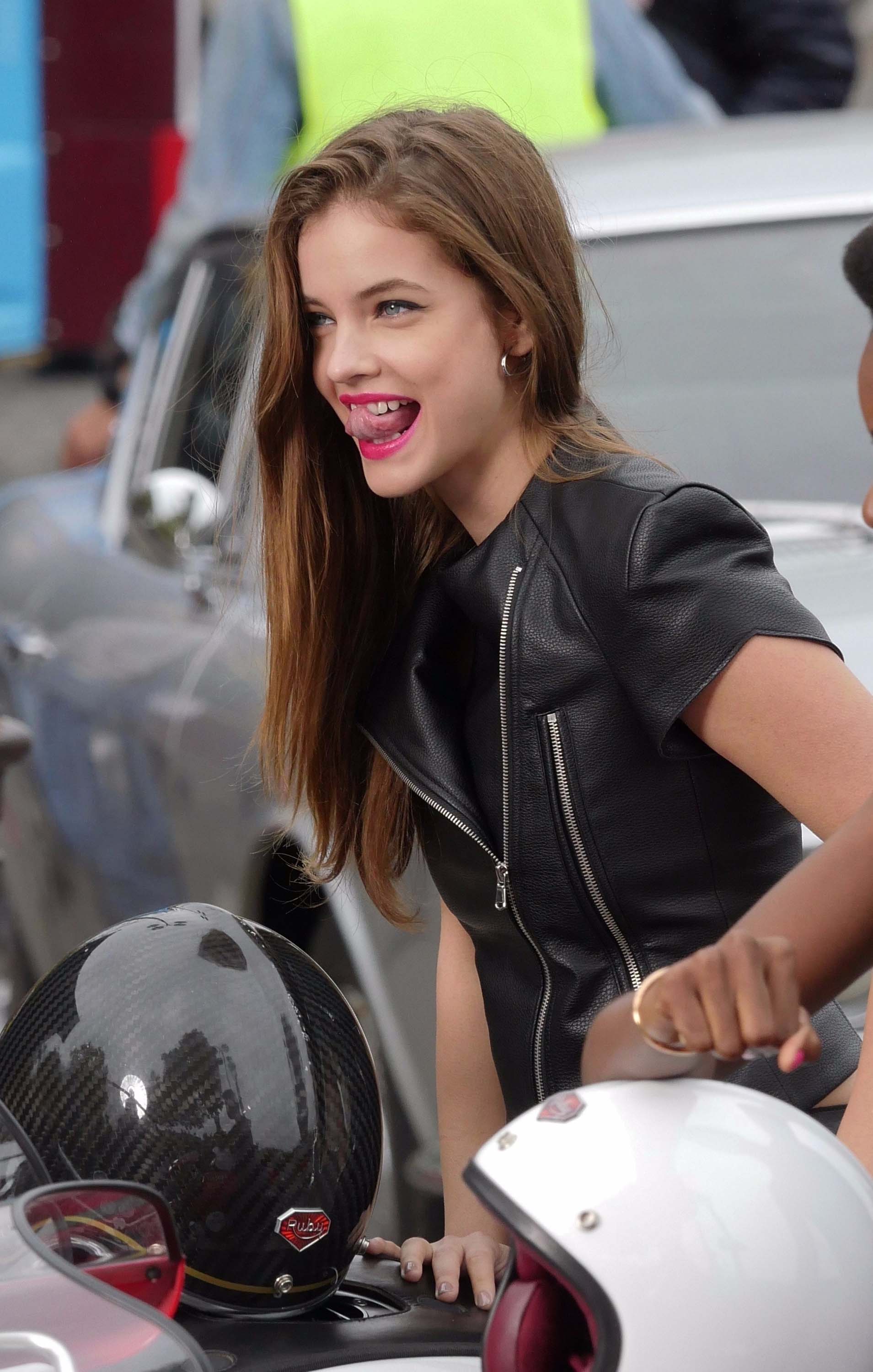 Barbara Palvin at the Arc De Triomphe on a photoshoot for L’Oreal