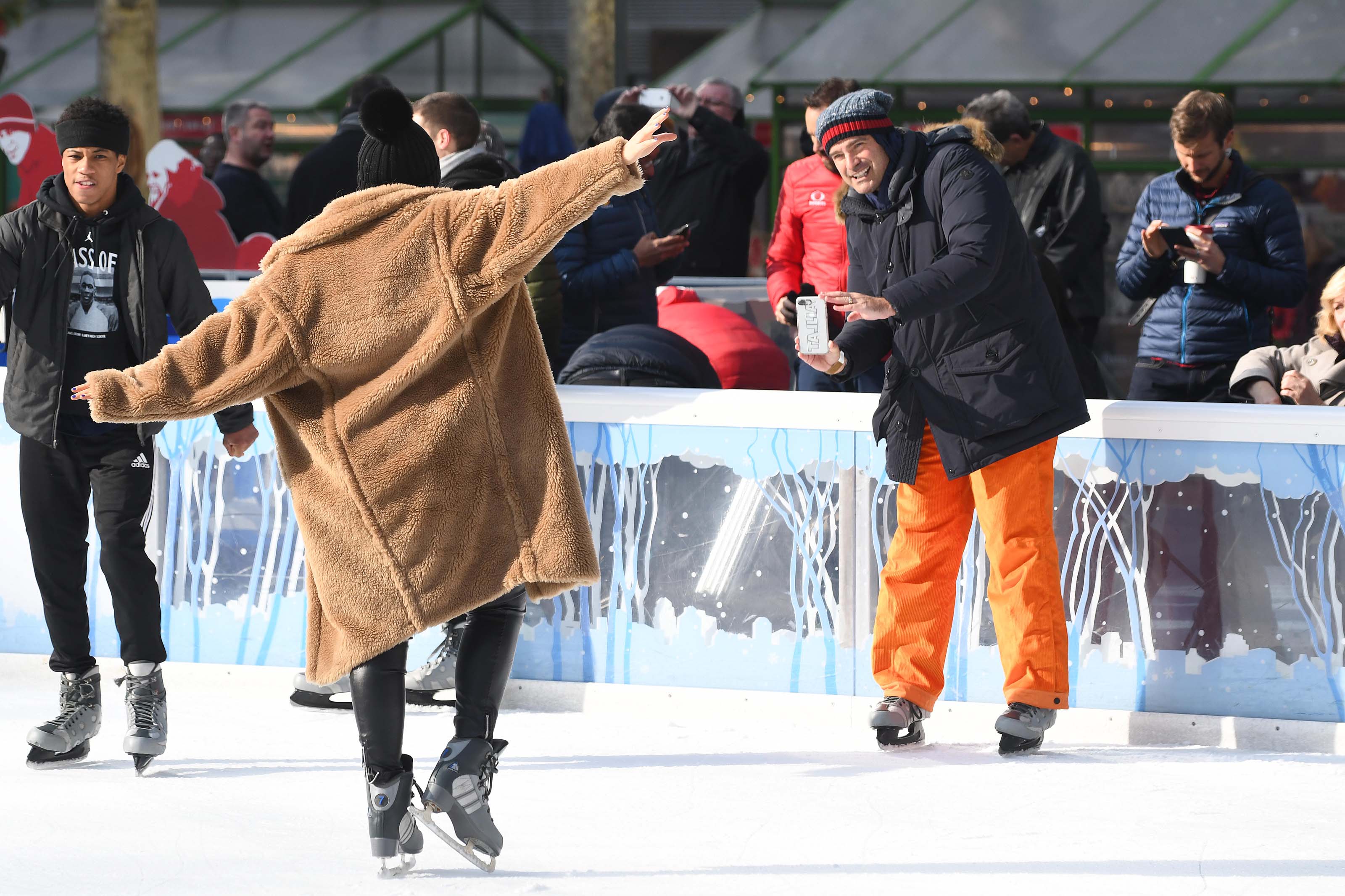 Tallia Storm ice skating in Bryant Park