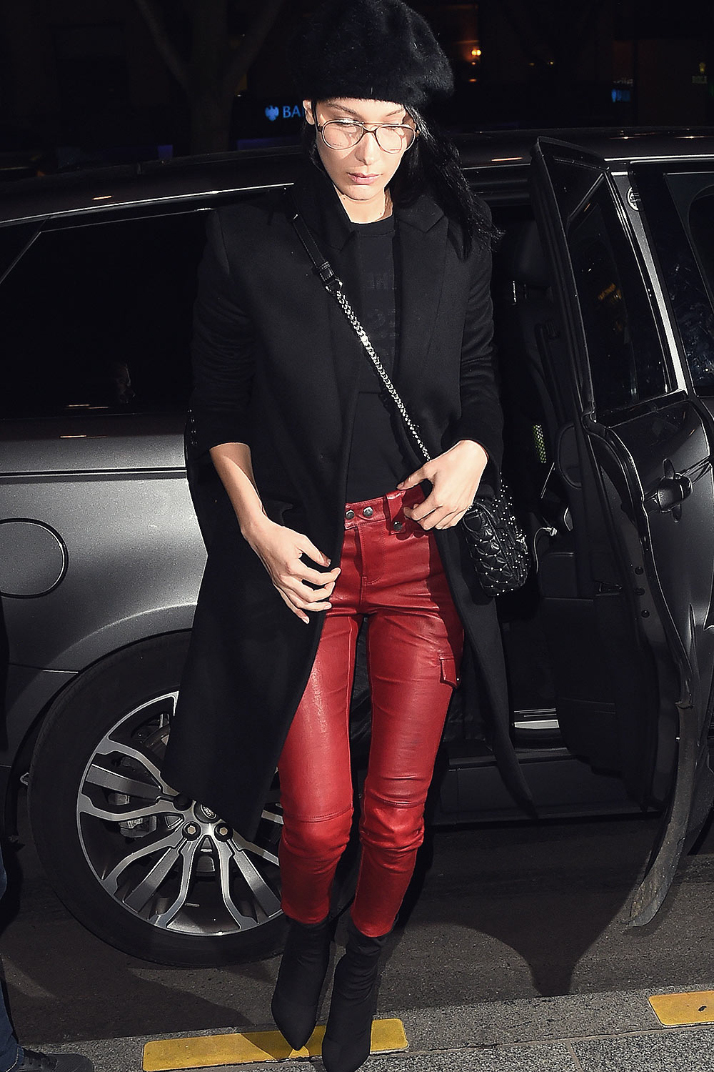 Bella Hadid is seen in Paris - Leather Celebrities