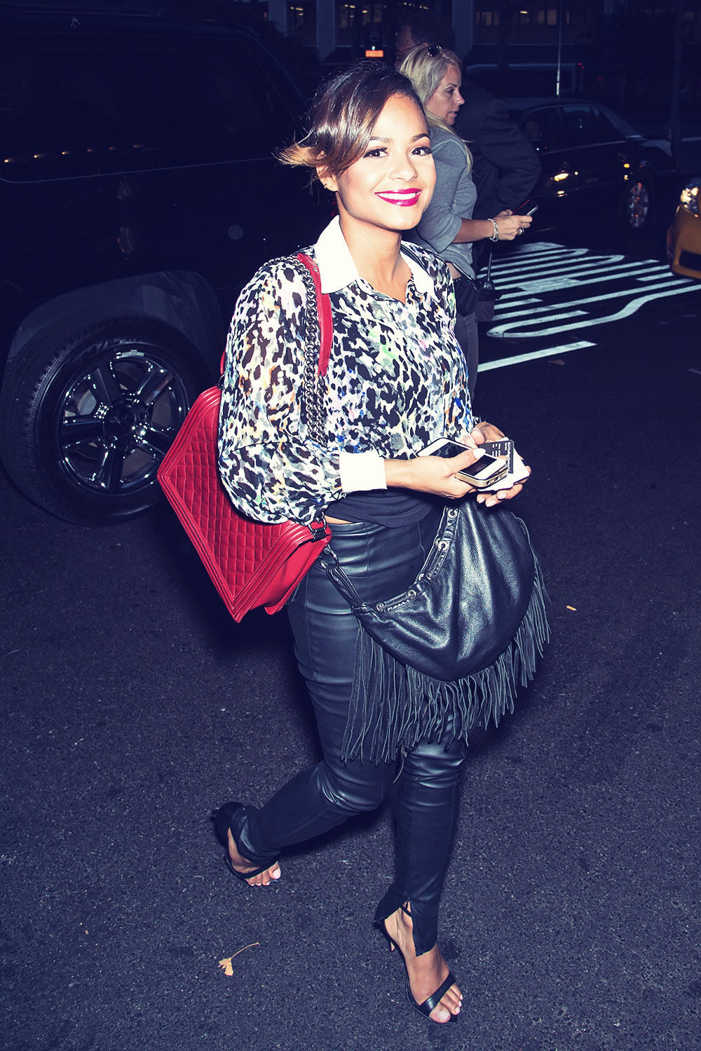 Christina Milian arriving & leaving Empire Hotel in New York