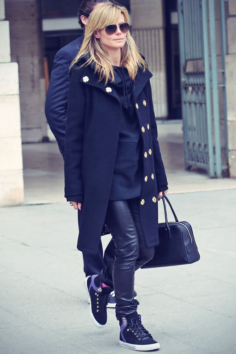 Heidi Klum visiting Paris - Leather Celebrities
