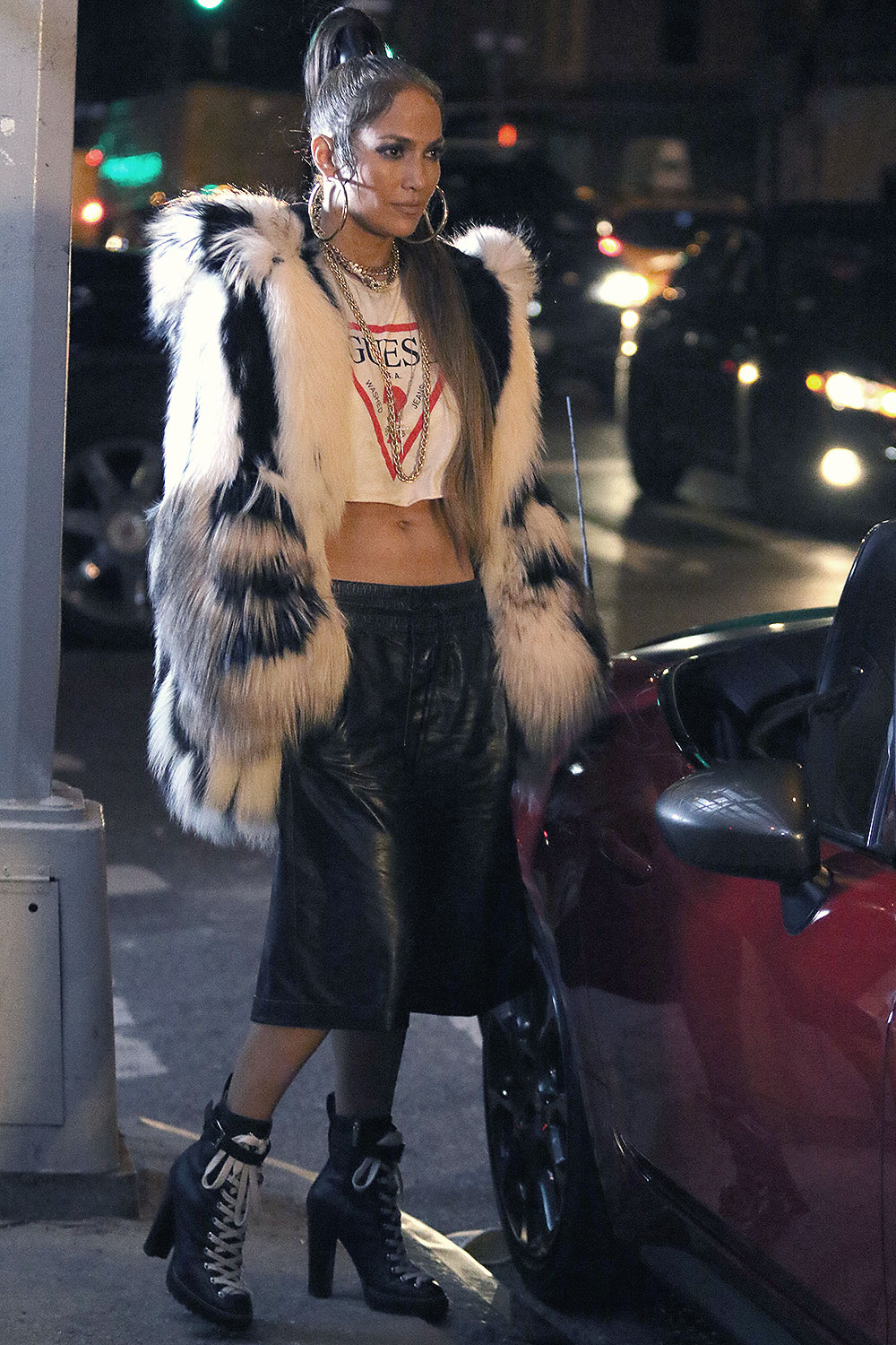 Jennifer Lopez filming her latest Music Video Amor - Leather Celebrities