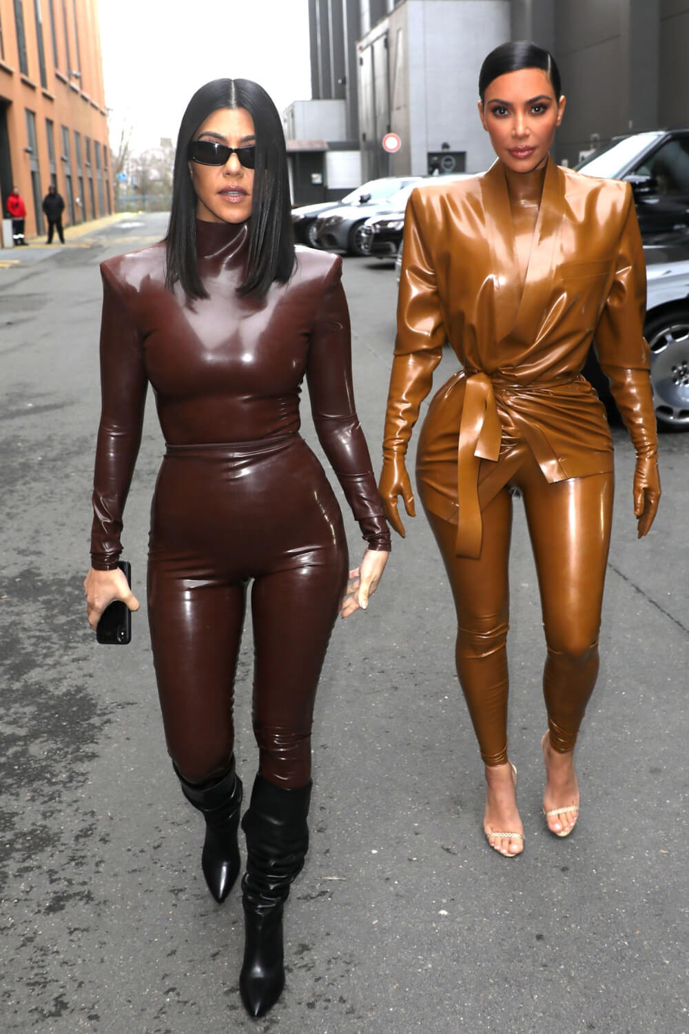 Kim Kardashian & Kourtney Kardashian seen out & about in Paris ...