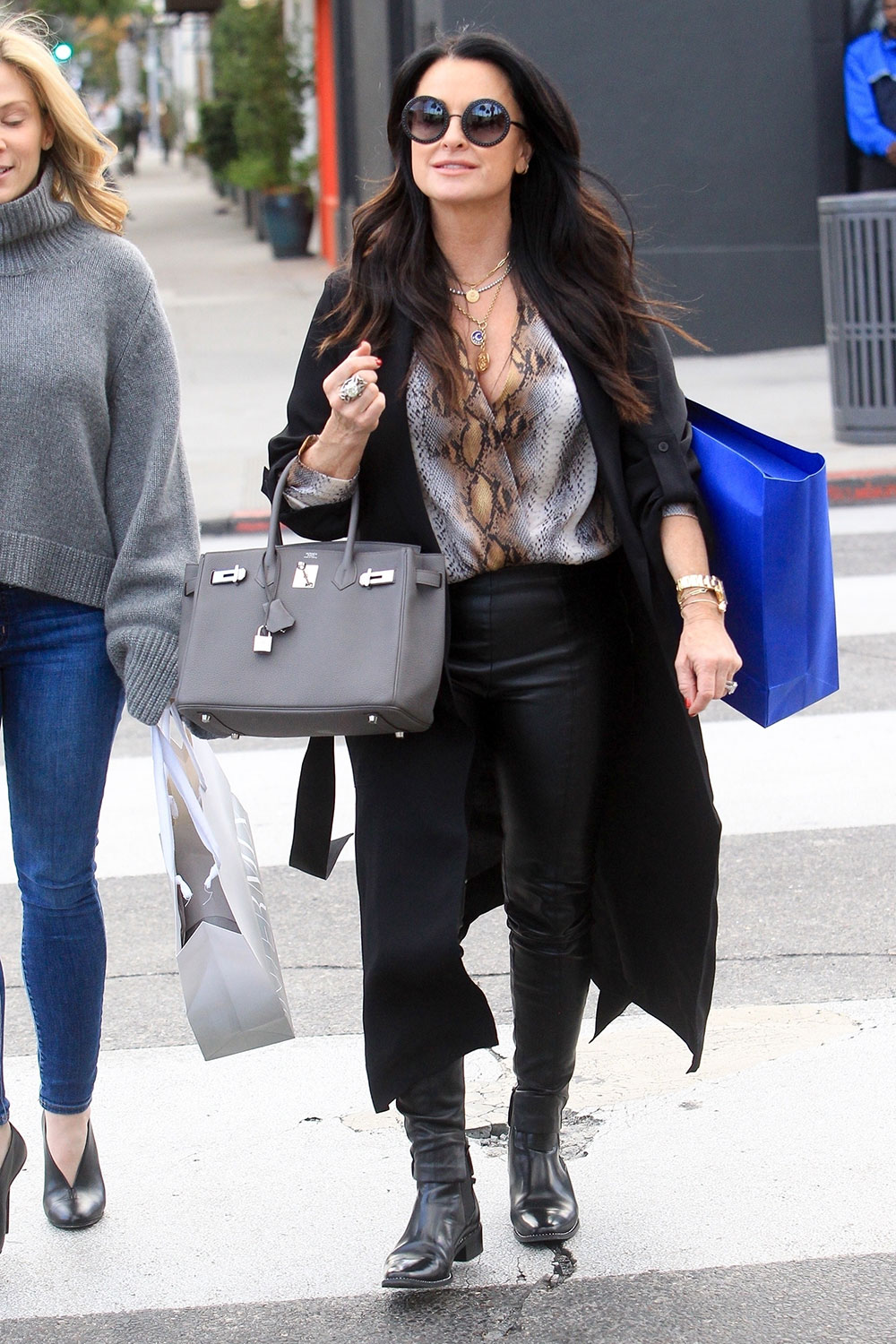 Kyle Richards shopping in Beverly Hills - Leather Celebrities